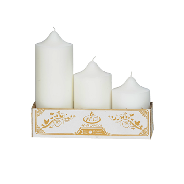 شمع استوانه ای قطر 6-3سایزی رویا (سفید/رنگی/پاستیلی)
