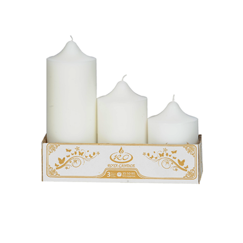 شمع استوانه ای قطر 6-3سایزی رویا (سفید/رنگی/پاستیلی)